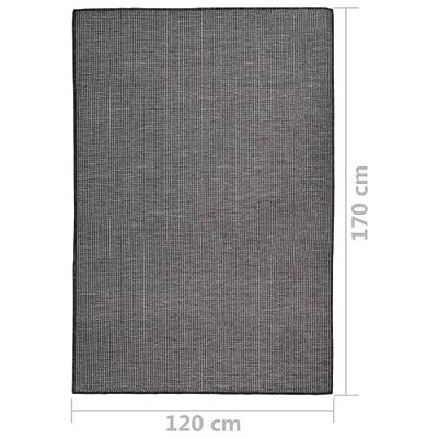 VidaXL Buitenkleed platgeweven 120x170 cm grijs - thumbnail
