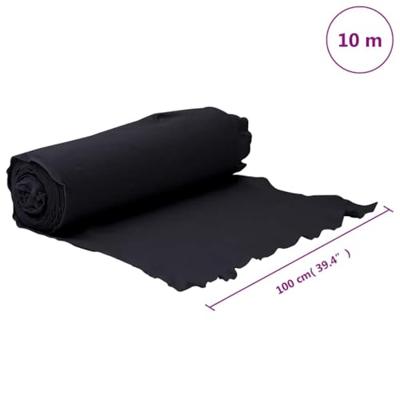 VidaXL Geotextielmembraan 1x10 m polyestervezel zwart VidaXL Geotextielmembraan 1x10 m polyestervezel zwart