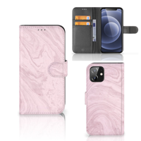 iPhone 12 | 12 Pro (6.1") | Bookcase | Marble Pink - Origineel Cadeau Vriendin - thumbnail