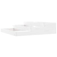 VidaXL Plantenbak 107x107x27 cm massief grenenhout wit - thumbnail