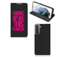 Samsung Galaxy S21 FE Hoesje met tekst Woke Up - Origineel Cadeau Zelf Maken - thumbnail