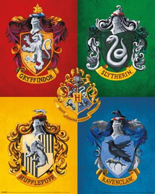 Poster Harry Potter - Colourful Crests 40x50cm Poster Harry Potter - Colourful Crests 40x50cm