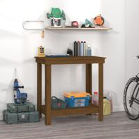 Werkbank 80x50x80 cm massief grenenhout honingbruin - thumbnail