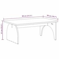 Salontafel Wasbruin 80 x 50 x 31 cm Massief grenenhout - thumbnail