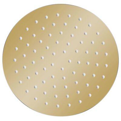 VidaXL Regendouchekop rond 20 cm roestvrij staal goudkleurig