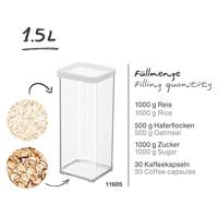 Rotho LOFT Bewaardoos 10x10x21 cm 1.5L Wit/Transparant - thumbnail