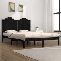 Bedframe massief grenenhout zwart 200x200 cm - thumbnail