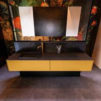 Badkamermeubelset Mondiaz Erin 200 cm met 2 Lades met RIDGE Wastafel Links Urban met 1 kraangat Greeploos Mat Ocher - thumbnail