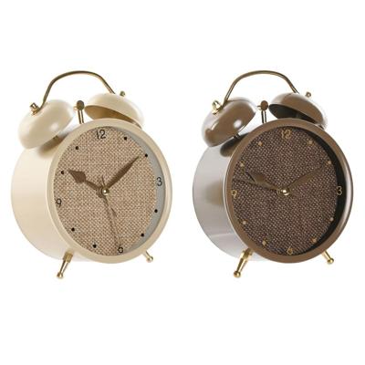 Tafelklok Home ESPRIT Bruin Beige (2 Stuks)