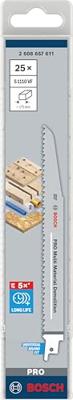 Bosch Accessories 2608657611 Reciprozaagblad S 1110 VF, Heavy for Wood and Metal, verpakking van 25 stuks Zaagbladlengte 225 mm 25 stuk(s)