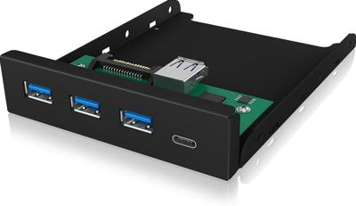 ICY BOX 60432 USB-hub 4 poorten USB-A USB 3.1 Gen1 5 GBit/s Zwart