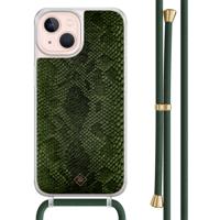 iPhone 13 hoesje met groen koord - Snake mix - thumbnail