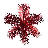 Sneeuwvlok lametta kerstrood kerstversiering Decoris - Decoris - thumbnail