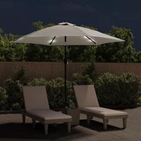 Zweefparasol kantelbaar met LED 3 m zandwit - thumbnail
