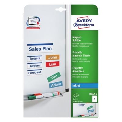 Avery Magneetetiketten, ft 210 x 297 mm, doos van 5 stuks