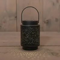 Anna's Collection Lantaarn solar 1 led metaal 8,5 x 8,5 x 12 cm zwart - thumbnail