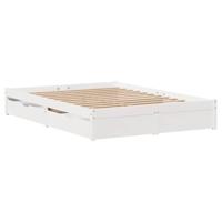 Bedframe zonder matras massief grenenhout wit 160x200 cm - thumbnail