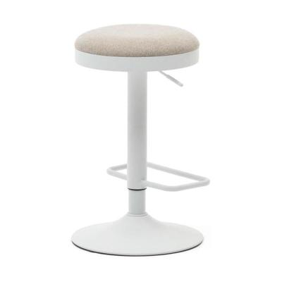 Kave Home Barkruk 'Zaib' Chenille, kleur wit