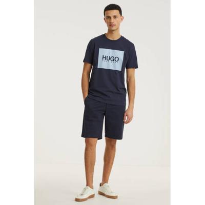 HUGO T-shirt Dolive met logo donkerblaauw/lichtblauw HUGO T-shirt Dolive met logo donkerblaauw/lichtblauw