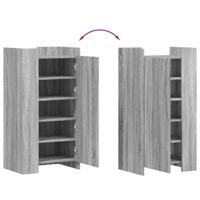 VidaXL Schoenenkast 52x37,5x100 cm bewerkt hout grijs sonoma eiken - thumbnail