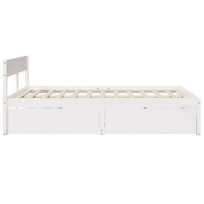 Bedframe zonder matras massief grenenhout wit 200x200 cm