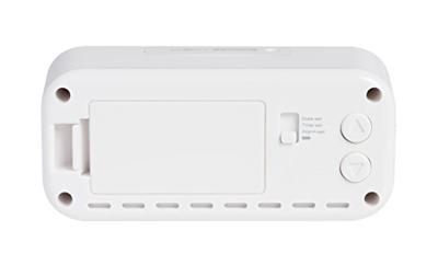 Bresser DCF wekkerradio MyTime Amber met barnsteenkleurige, instelbare achtergrondverlichting bij batterijvoeding, alarm en temperatuurweergave, wit