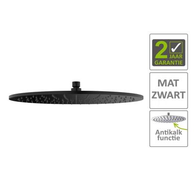 BWS Hoofddouche Luxe Rond 40x40 cm Mat Zwart