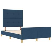 Bedframe met hoofdeinde Blauw 120 x 190 cm Stof - thumbnail