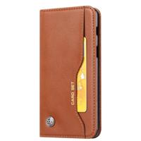 Knead huidtextuur horizontaal Flip lederen case voor Galaxy A8 2018 met foto frame & houder & kaartsleuven & portemonnee (bruin) - thumbnail