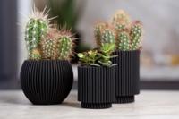 Vaas cilinder Groove 11x12 zwart binnenbloempot Capi Europe - Capi europe - thumbnail