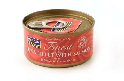 FISH4CATS Tuna fillet with salmon - nat kattenvoer - 70g