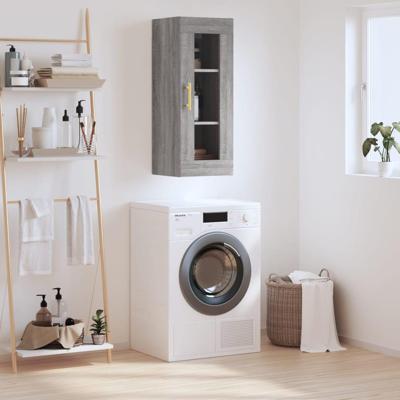 Hangkast 34,5x34x90 cm grijs sonoma eikenkleurig
