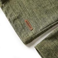Kindershirt met lange mouwen berenprint 104 gemleerd kakikleurig - thumbnail