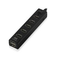 Ewent Ew1130 7-Poorts Usb 2.0 Hub Aan/Uit Knop, Zwart - thumbnail