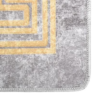 VidaXL Vloerkleed wasbaar anti-slip 80x300 cm grijs - thumbnail