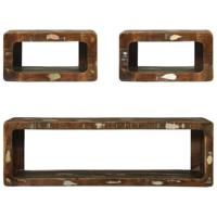 Tv-meubelset met plank 3 pcs Multikleur Massief gerecycled hout - thumbnail