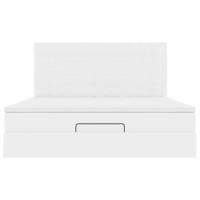 Ottoman bed met matras 180x200cm kunstleer wit - thumbnail