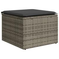 6-delige Loungeset met kussens poly rattan grijs - thumbnail