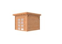 Woodvision Roek Topvision tuinhuis 303x303 cm Douglas blank- Plat dak- Onbehandeld lariks Douglas hout- Woodvision - thumbnail