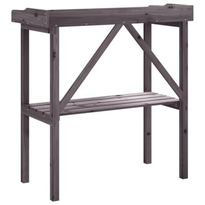 Plantentafel met schap 78x38x82,5 cm vurenhout grijs - thumbnail