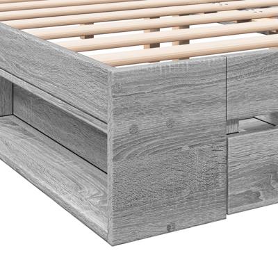 Bedframe met lades bewerkt hout grijs sonoma eiken 140x190 cm