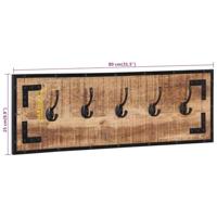 VidaXL Kapstokken 2 st 80x8x25 cm massief ruw mangohout - thumbnail