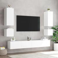 Tv-wandmeubel met LED-verlichting 100x35x31 cm wit - thumbnail