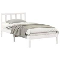 Bedframe met hoofdeinde Wit 75 x 190 cm Massief grenenhout - thumbnail