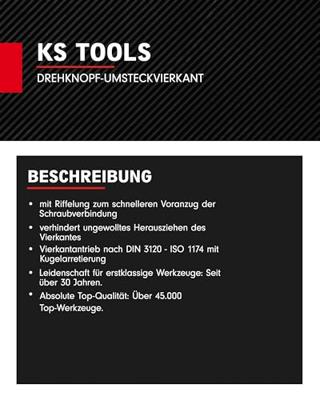 KS Tools 516.1408 5161408 Draaiknop-omsteekvierkant