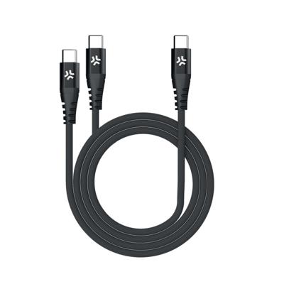 Celly 100W USB-C To 2X USB-C Cable Black