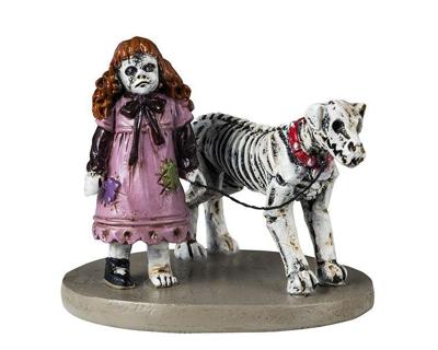 Lemax creepy doll & dog halloween figuur Spooky Town 2025