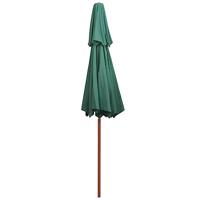 VidaXL Dubbeldekker parasol 270x270 cm houten paal groen - thumbnail