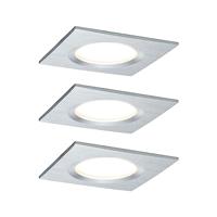 Paulmann LED-inbouwlamp voor badkamer Set van 3 stuks 18 W Aluminium (gedraaid) - thumbnail