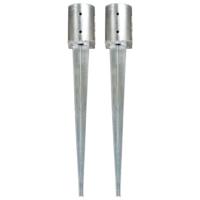 VidaXL Grondpinnen 2 st 10x76 cm gegalvaniseerd staal zilverkleurig - thumbnail